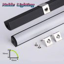 Sleek black & silver led aluminum profile kitchen corner light