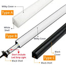 Sleek black & silver led aluminum profile kitchen corner light