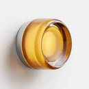 Sleek gold round wall sconce glass light bathroom soap dish