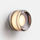 Sleek gold round wall sconce glass light bathroom soap dish