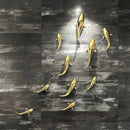 Sleek goldfish resin wall hanging living room gold decor