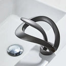 Sleek matte black brass waterfall basin faucet for bathroom