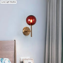 Sleek round wall lighting in red green & amber – bedroom sconce light