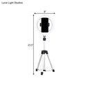 Sleek silver and white circular fill-in lamp bedroom phone holder