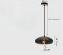 Sleek smoked glass led chandelier living room pendant light