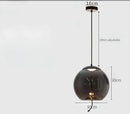 Sleek smoked glass led chandelier living room pendant light
