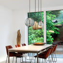 Sleek smoked glass led chandelier living room pendant light