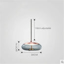 Sleek smoked glass led chandelier living room pendant light