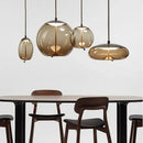 Sleek smoked glass led chandelier living room pendant light