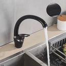DecorBites™ Black Single Handle Kitchen Faucet - Hot and Cold Water Mixer