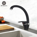 DecorBites™ Black Single Handle Kitchen Faucet - Hot and Cold Water Mixer