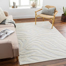 Keto Cream Zebra Print Area Rug - Clearance
