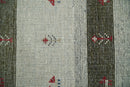 Small 1.5x2 White and Brown Wool Hand Knotted traditional Vintage Antique Southwestern Tribal Gabbeh | TRDCP356152