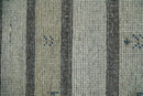 Small 1.5x2 White and Gray Wool Hand Knotted traditional Vintage Antique Southwestern Tribal Gabbeh | TRDCP357152