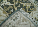 Small Entryway 2x3 Gray, Ivory and Beige Hand Knotted Oriental Oushak  Wool Area Rug