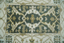 Small Entryway 2x3 Gray, Ivory and Beige Hand Knotted Oriental Oushak  Wool Area Rug