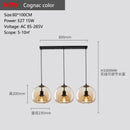 Smoked glass pendant lights trio for dining room dining table