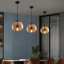 Smoked glass pendant lights trio for dining room dining table