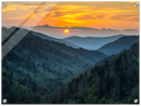 Smoky Mountains Sunset Print Metal Wall Art – Tennessee National Park Wall Decor