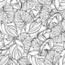 Black and White Hand Drawn Leaves Wallpaper