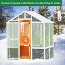 Outdoor Walk-In Polycarbonate Garden Greenhouse With Drain Holes, 4x6FT (SAK51873)