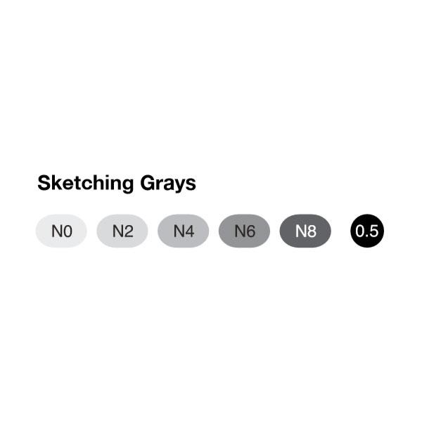 COPIC Sketch Marker 5pc Sketching Grays