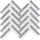 Snow White, Allure Multi Finish Raya Basket Marble Mosaics 12x12