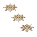 3 Snowflakes Unfinished Wooden Shapes Craft Cutouts DIY Unpainted 3D Plaques 4 Inches