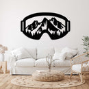 Snow Mountain Goggles Metal Wall Art – Ski Lodge Winter Sports Wall Decor