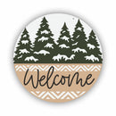 Unfinished Wood Welcome Snowy Trees Door Sign Kit | Wood Craft Cutouts | 1/4" Thick |