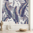 Fashionable White Wallpaper with Palm Leaves Vogue