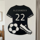 Custom Metal Wall Art - Personalized Soccer Jersey Sign