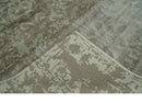 Soft and Cozy Modern Abstract Olive and Silver Hand knotted Bamboo Silk Area Rug