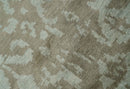 Soft and Cozy Modern Abstract Olive and Silver Hand knotted Bamboo Silk Area Rug