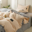 Soft cream cotton bedding set bedroom duvet with pillowcases