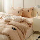 Soft cream cotton bedding set bedroom duvet with pillowcases