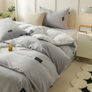 Soft cream cotton bedding set bedroom duvet with pillowcases