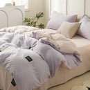 Soft cream cotton bedding set bedroom duvet with pillowcases