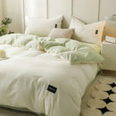 Soft cream cotton bedding set bedroom duvet with pillowcases