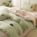 Soft cream cotton bedding set bedroom duvet with pillowcases