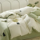 Soft cream cotton bedding set bedroom duvet with pillowcases