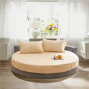 Soft dark gray cotton round bed sheet set bedroom bedding