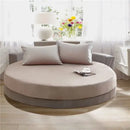 Soft dark gray cotton round bed sheet set bedroom bedding