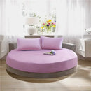 Soft dark gray cotton round bed sheet set bedroom bedding