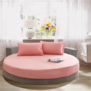 Soft dark gray cotton round bed sheet set bedroom bedding