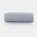 Soft gray blush & blue cotton waffle towel bath set for bathroom