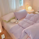 Soft lavender cotton queen bedding set bedroom satin finish duvet cover