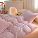 Soft lavender cotton queen bedding set bedroom satin finish duvet cover