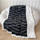 Soft leopard print double layered wool blanket bedroom throw