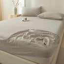Soft light gray cotton fitted sheet bedroom bed cover